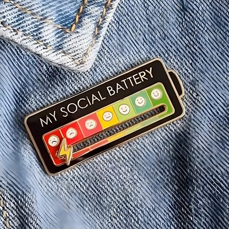 Interactive Mood Pins in Black and White Enamel