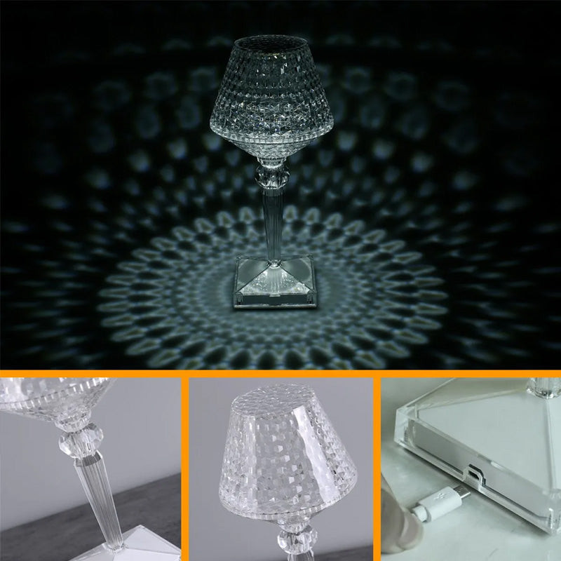 Rechargeable Touch-Control Crystal Table Lamp