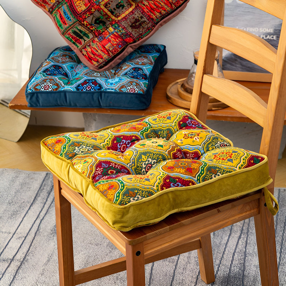 Moroccan Patchwork Tie-Strap Cushion