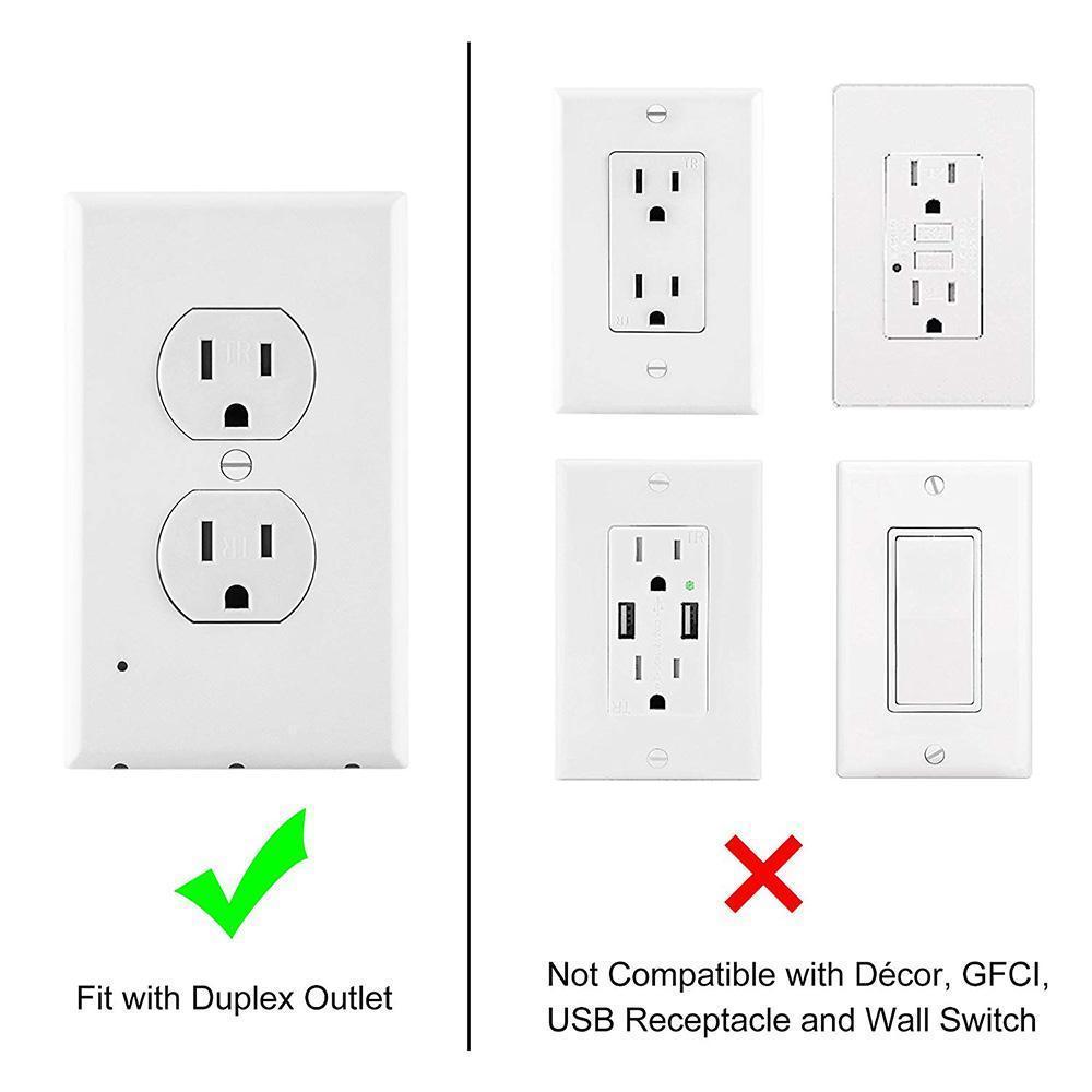 LED Night Light Outlet Wall Plate with Light Sensor