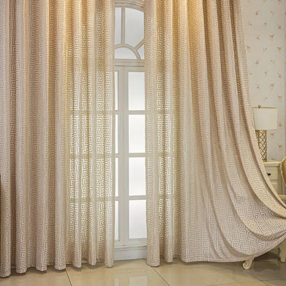 Embroidered Velvet Maze Curtain