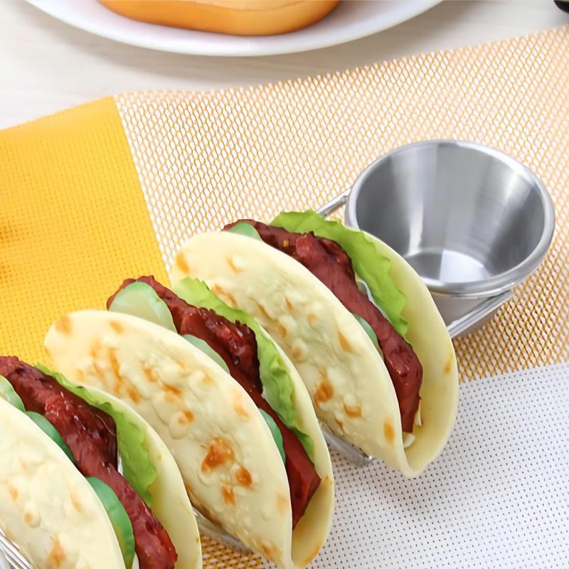 Stainless Steel Taco Holder Stand with Handle