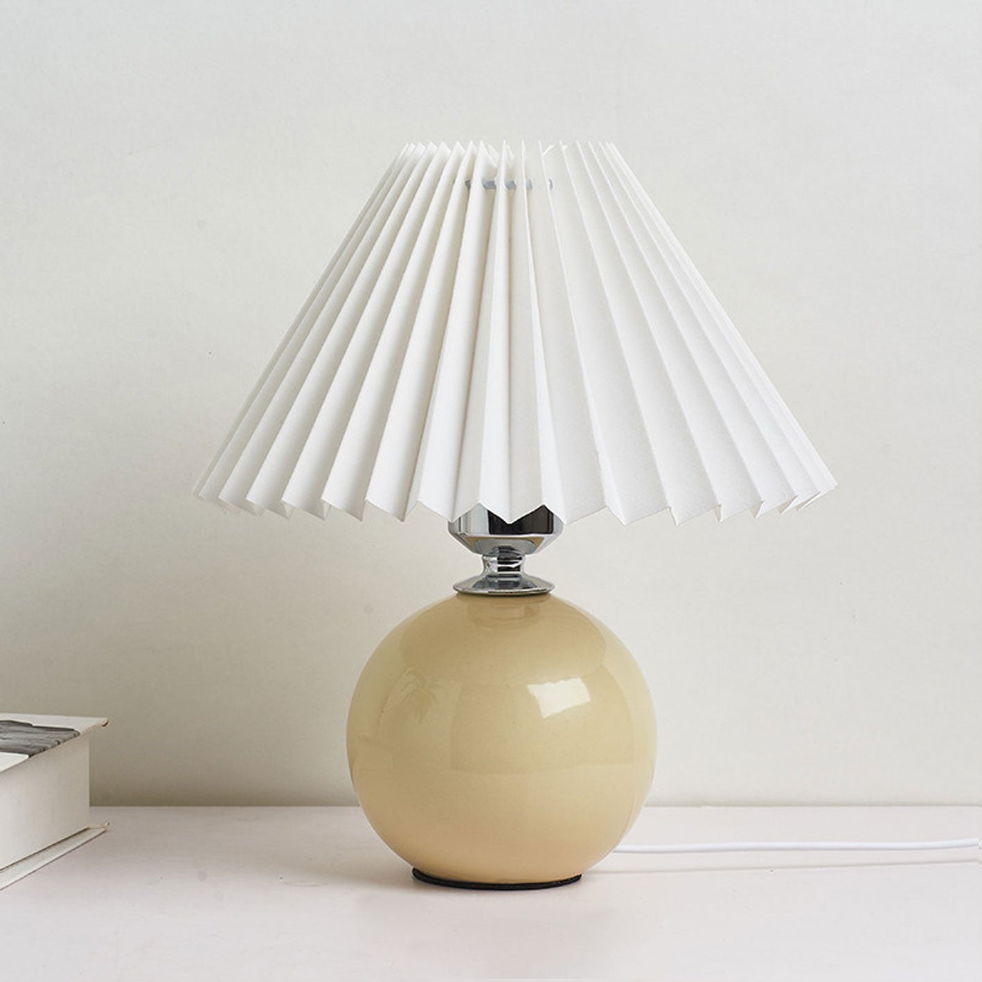 Ceramic Pleated Modern Table Lamp in Multiple Colors