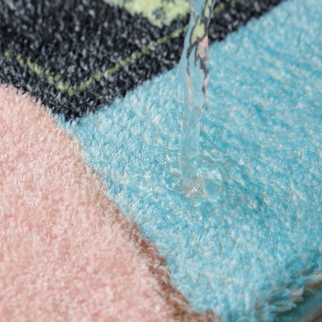Plush Microfiber Non-Slip Bath Mat - Sweet Flower Design