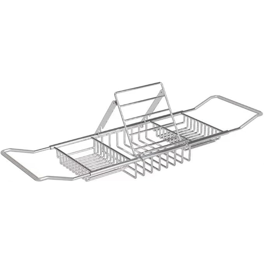 Adjustable Stainless Steel Bathtub Caddy Tray with Gold Finish