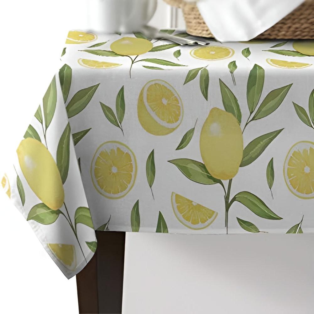 Lemon Leaf PVC Tablecloth for Indoor and Outdoor Use
