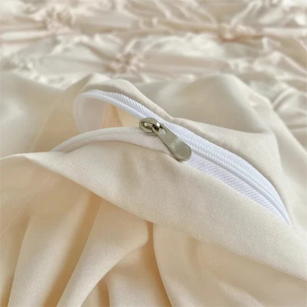 Ruffle Flower Microfiber Duvet Cover Set