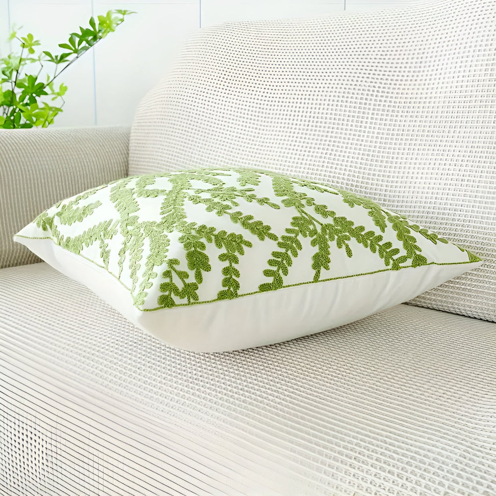 Leaf Pattern Microfiber Cushion Cover