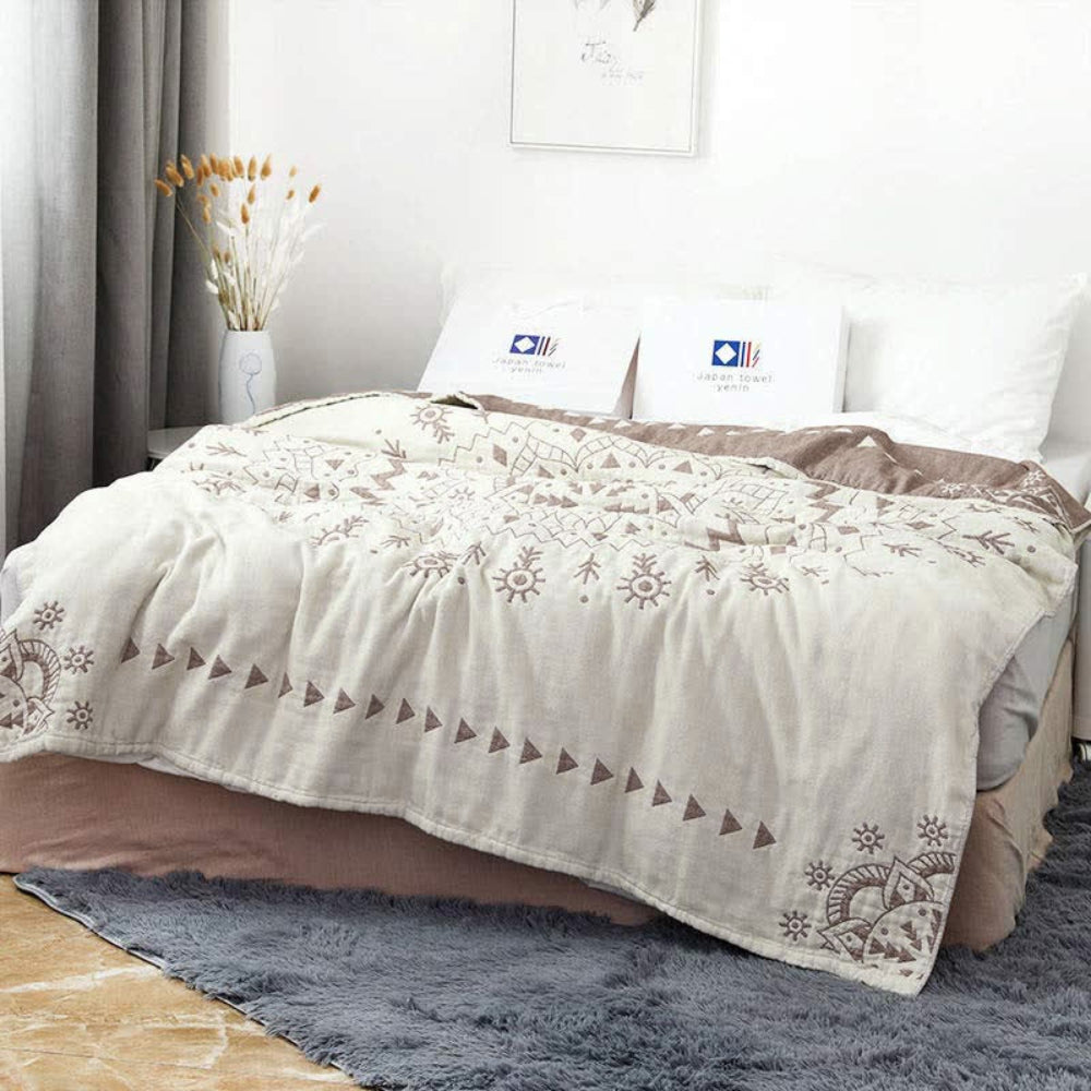 Reversible Mandala Art Cotton Blanket