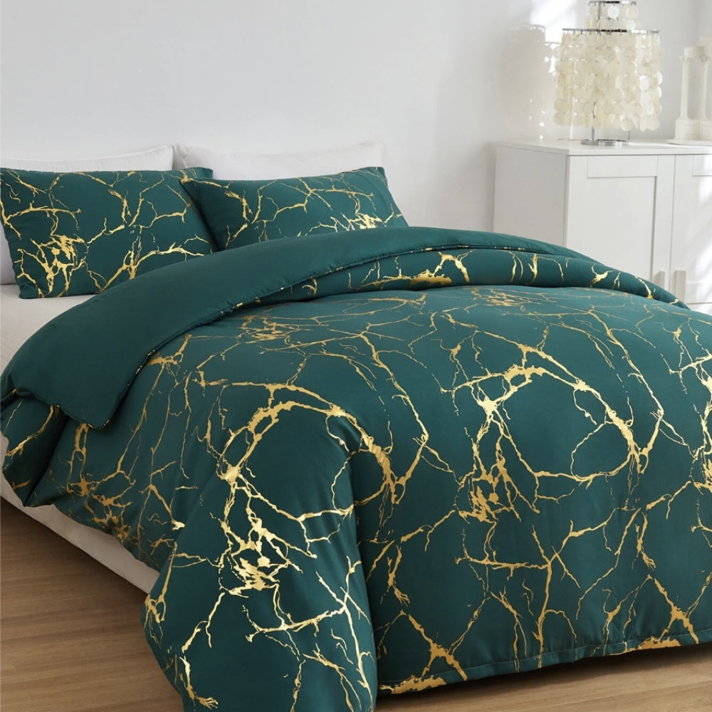 Lux Marble Duvet Cover Set with Pillowcases