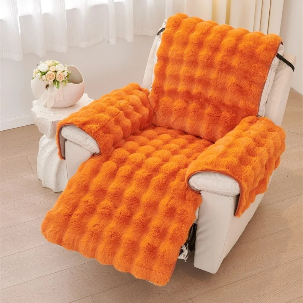 Faux Fur Recliner Sofa Cover - Soft, Pet-Friendly Slipcover