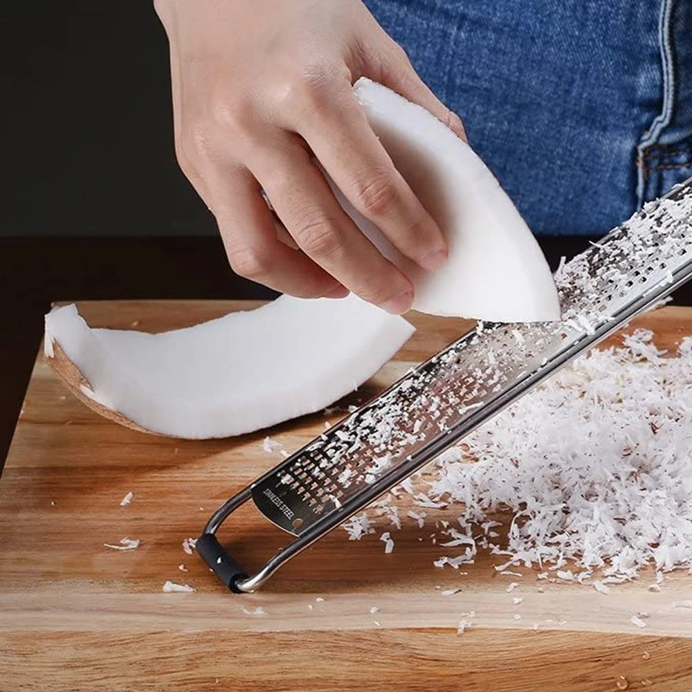 Stainless Steel Long-Handled Grater with Wooden Handle