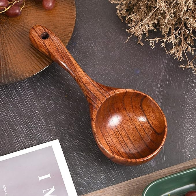 Large Phoebe Wood Multi-Purpose Scoop with Hanging Hole