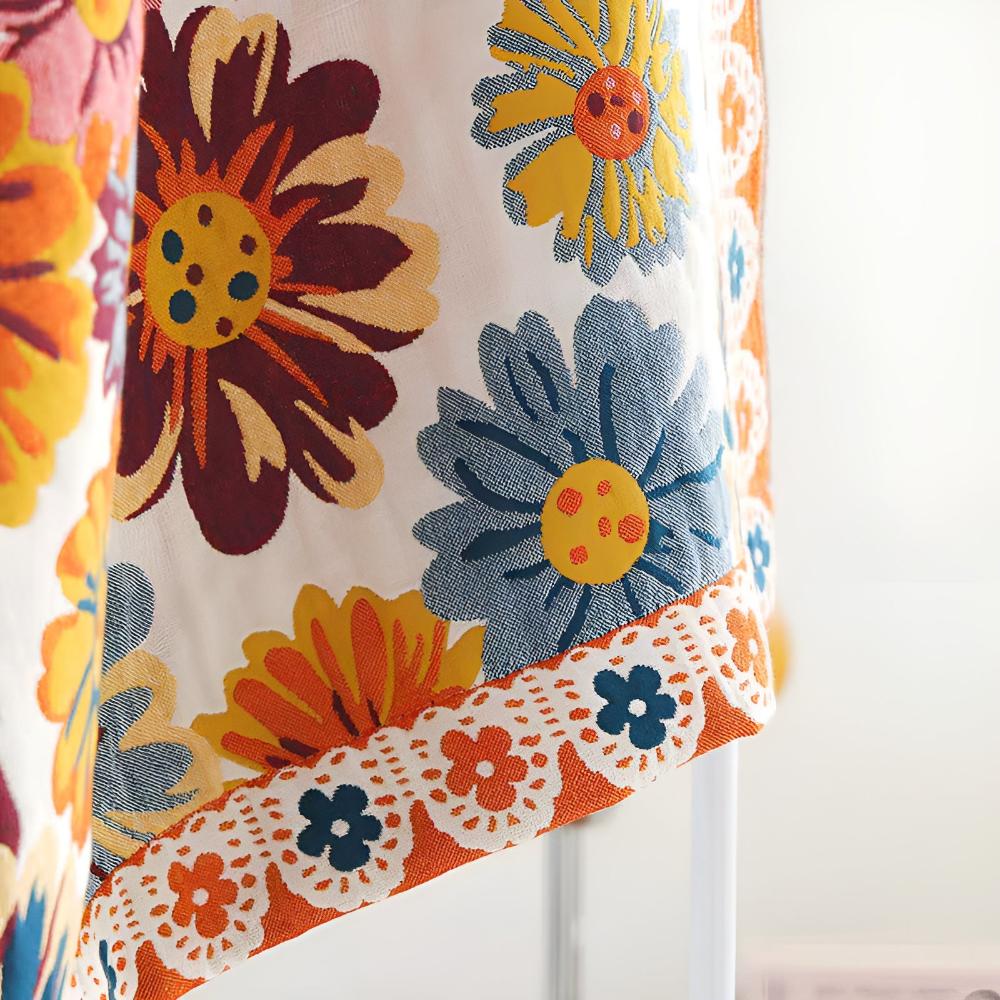 Floral Cotton Bath Towel - Lightweight & Quick-Drying