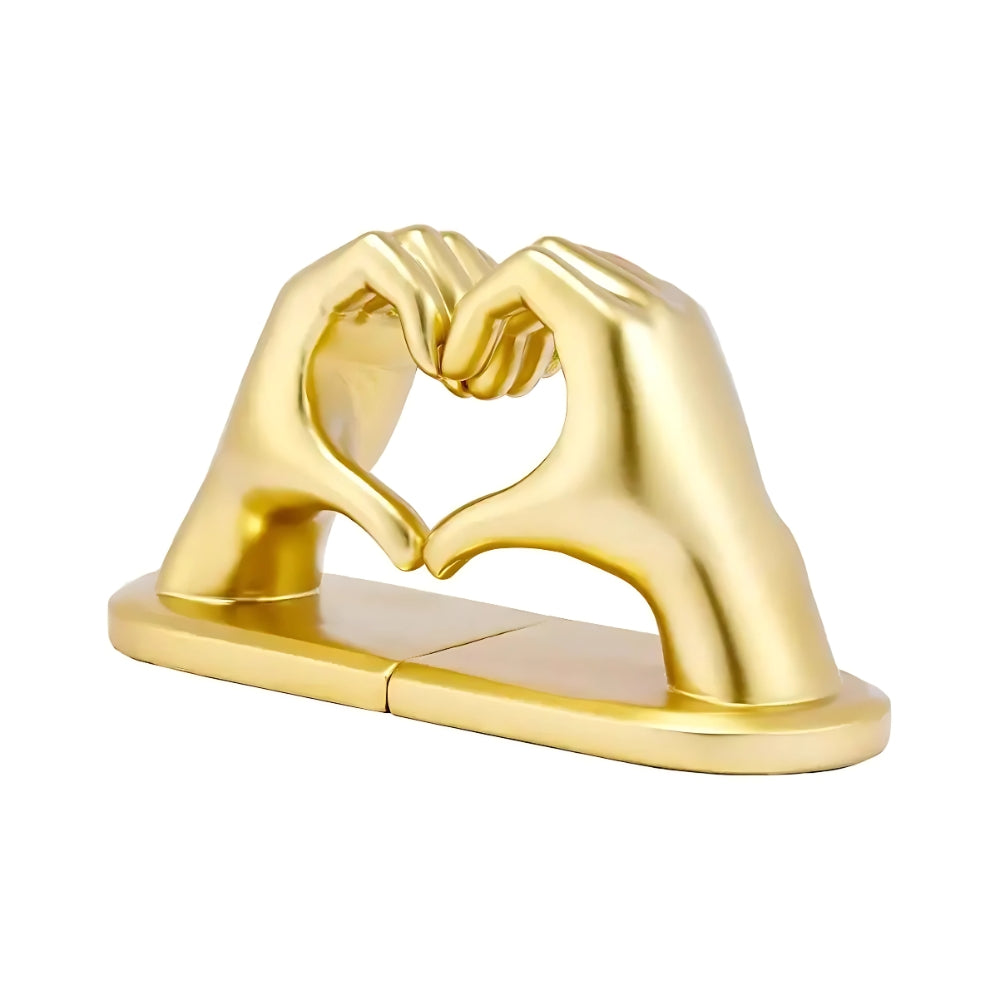 Resin Heart-Shaped Love Gesture Bookends
