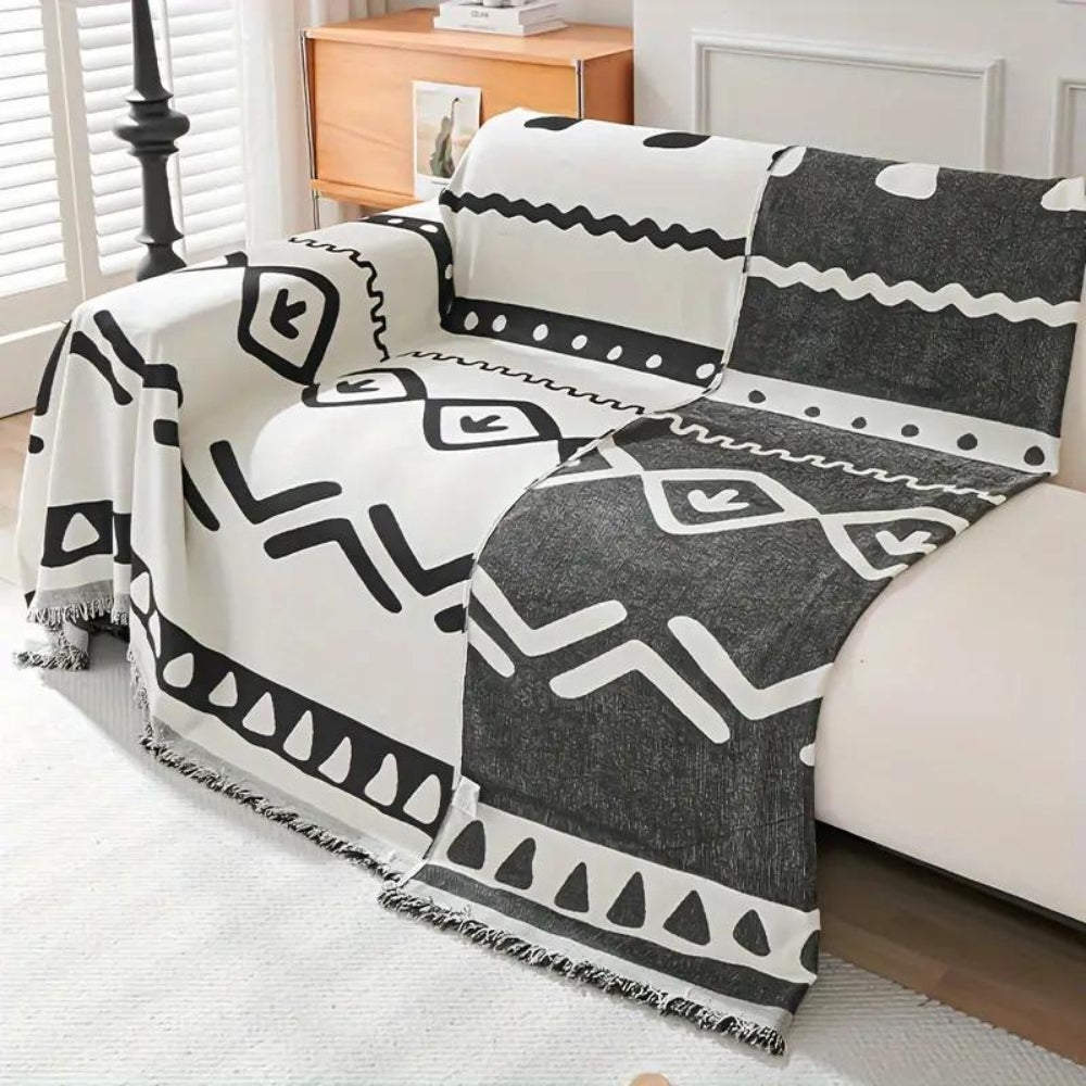 Reversible Bohemian Chenille Sofa Cover