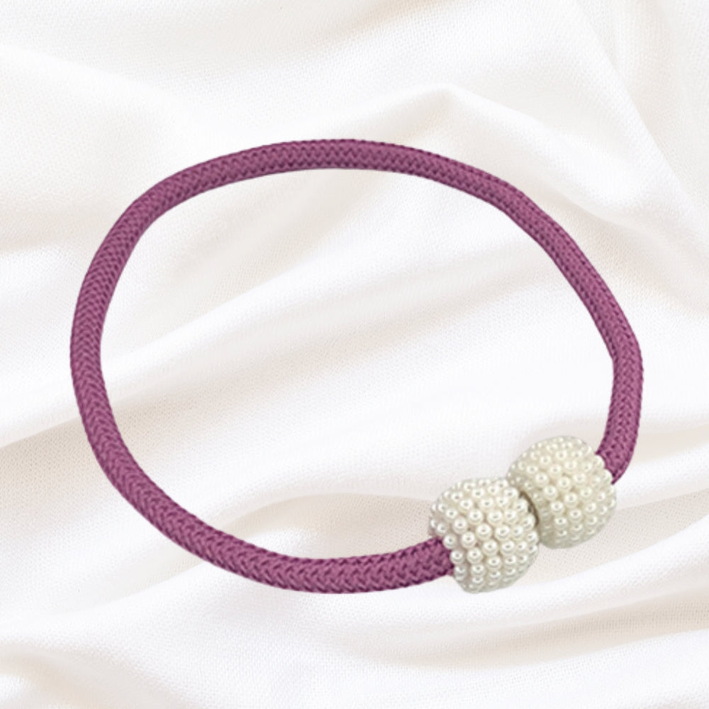 Magnetic Faux Pearl Curtain Tie Backs - 2 Piece Set