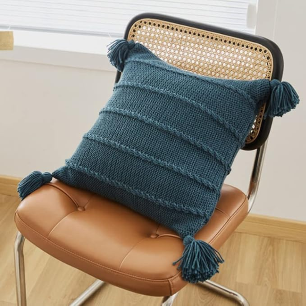 Nordic Knitted Tassel Throw Pillow