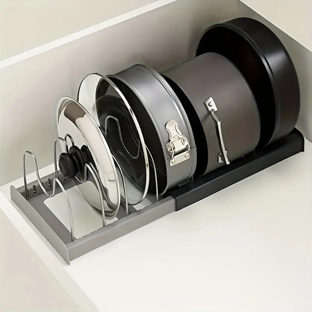 Expandable Adjustable Pot and Pan Organizer Rack