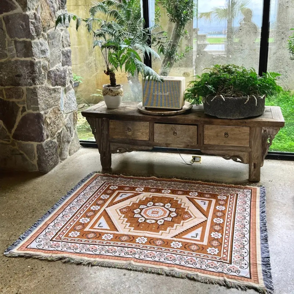 Bohemian Desert Mirage Woven Throw Blanket
