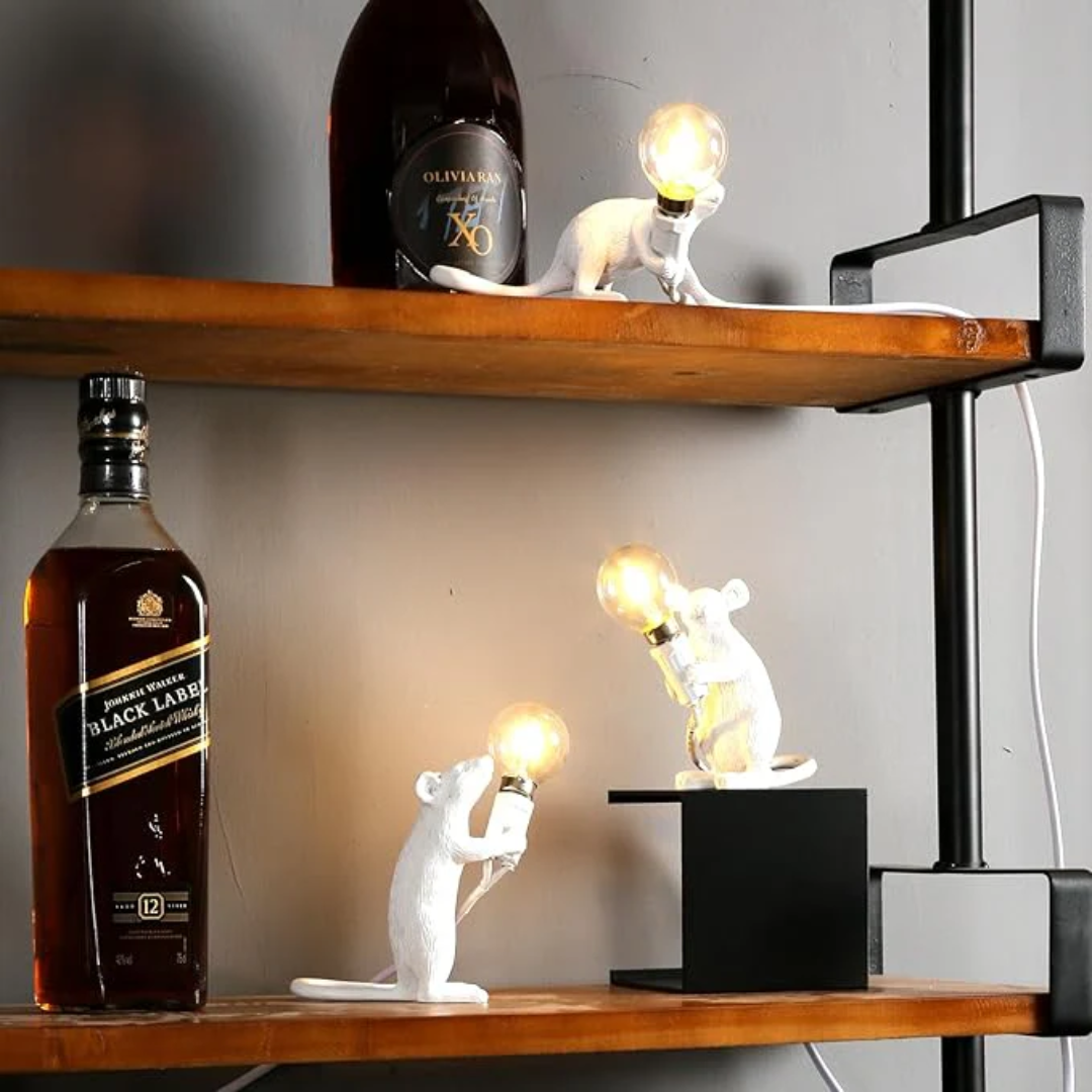 Mouse LED Table Lamp in Resin - Playful Night Light