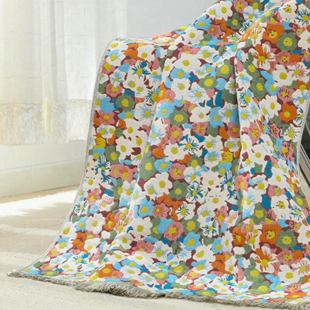Reversible Floral Cotton Bath Towel