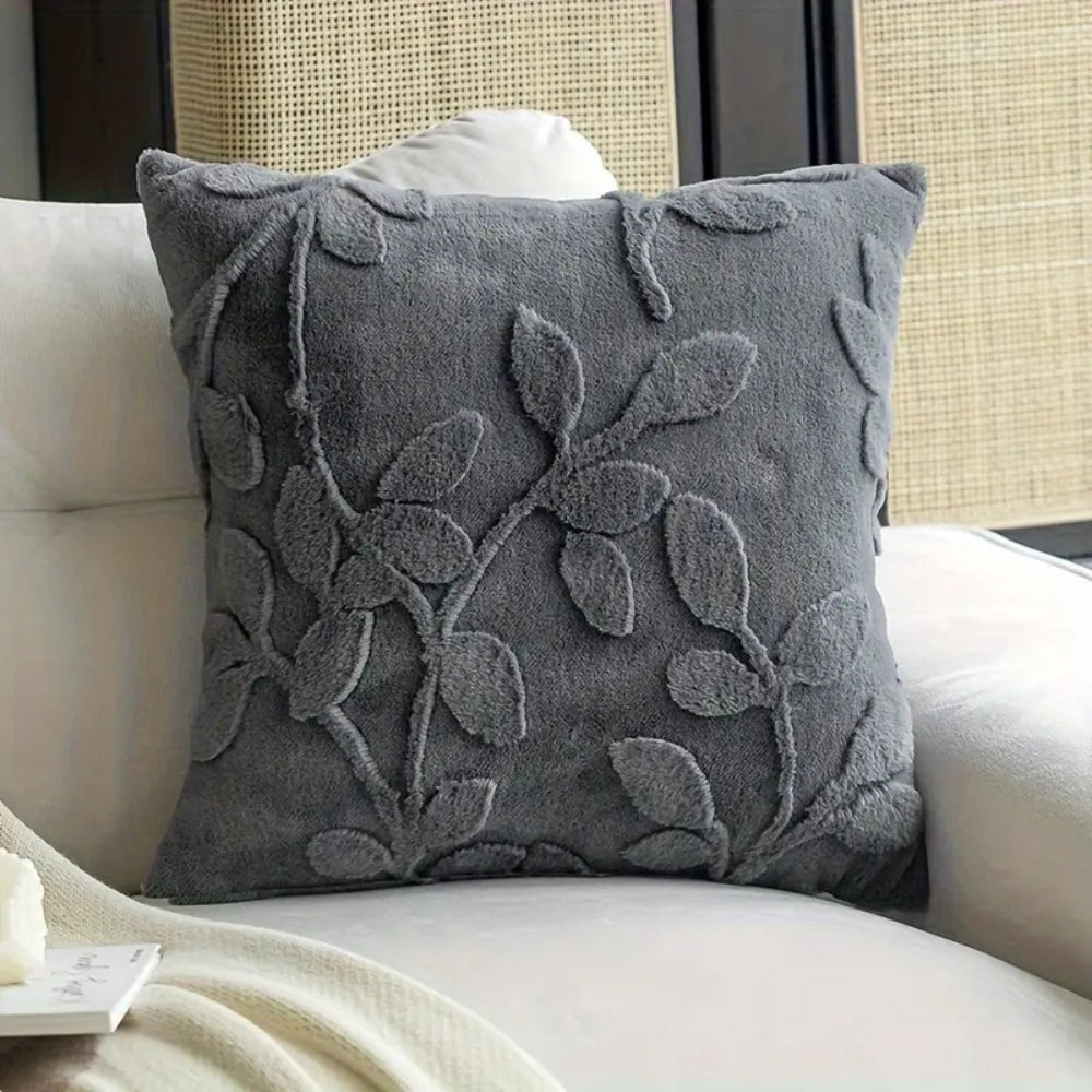 Branch Pattern Faux Fur Cushion Cover 18x18