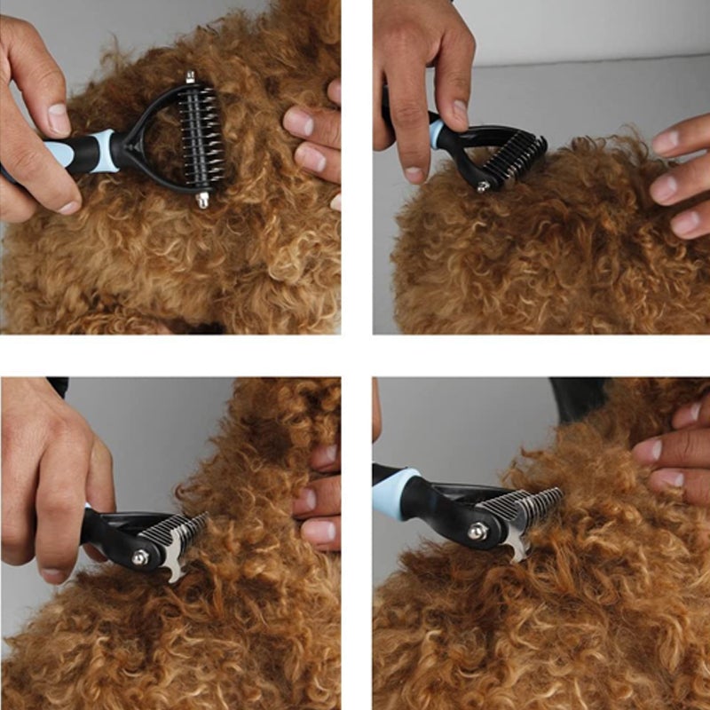 Pet Grooming Brush for Dogs and Cats with Stainless Steel Blade