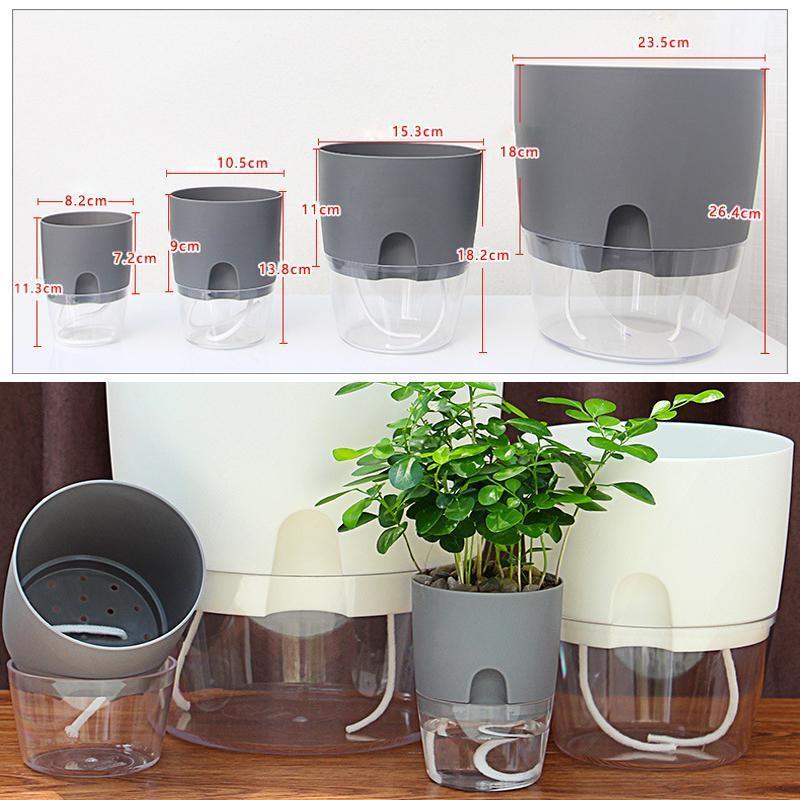 Self-Watering Eco-Friendly Flower Pot with Cotton Wick