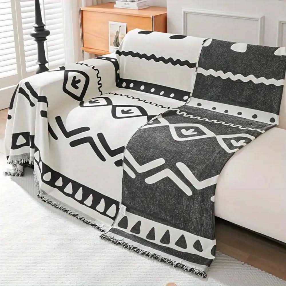 Reversible Bohemian Sofa Cover - Chenille Fabric