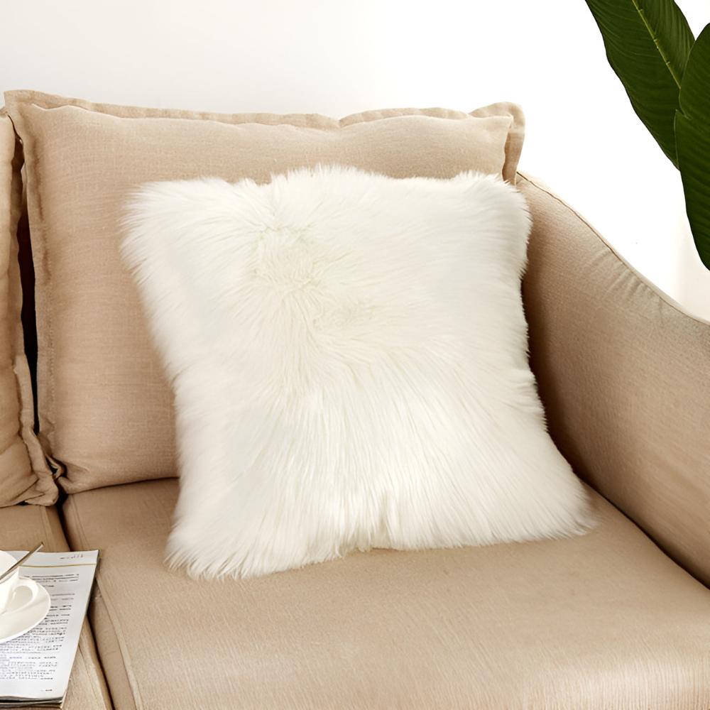 Plush Furry Cushion Covers 18x18 Inch