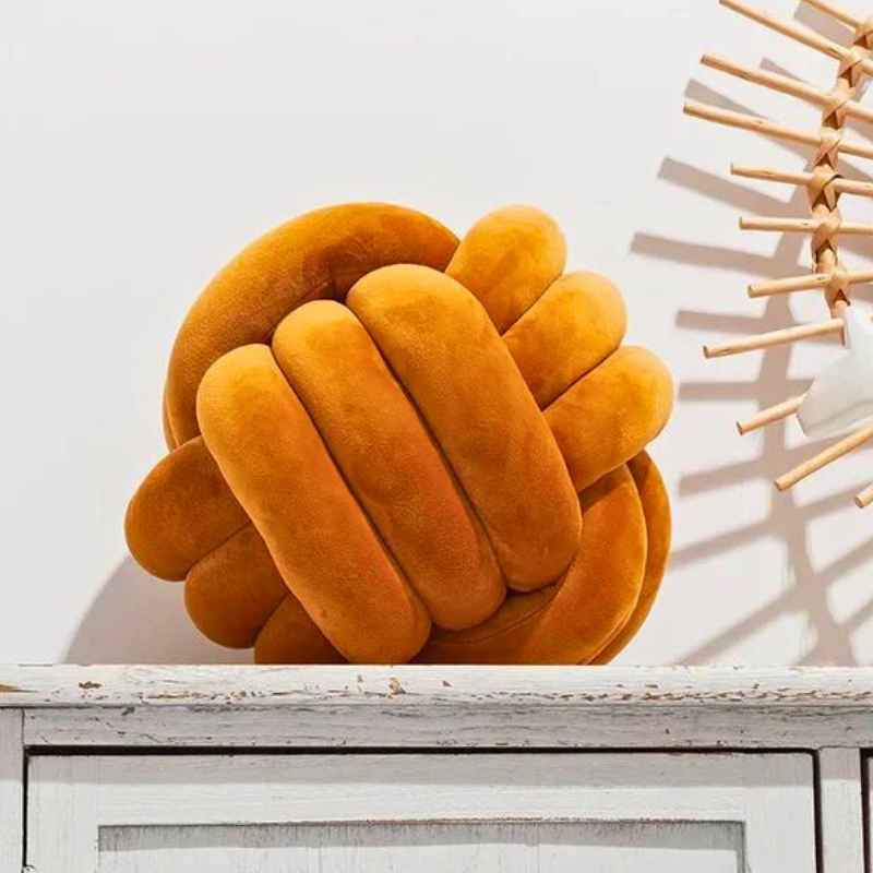 Scandinavian Velvet Knot Cushion 11 Inch