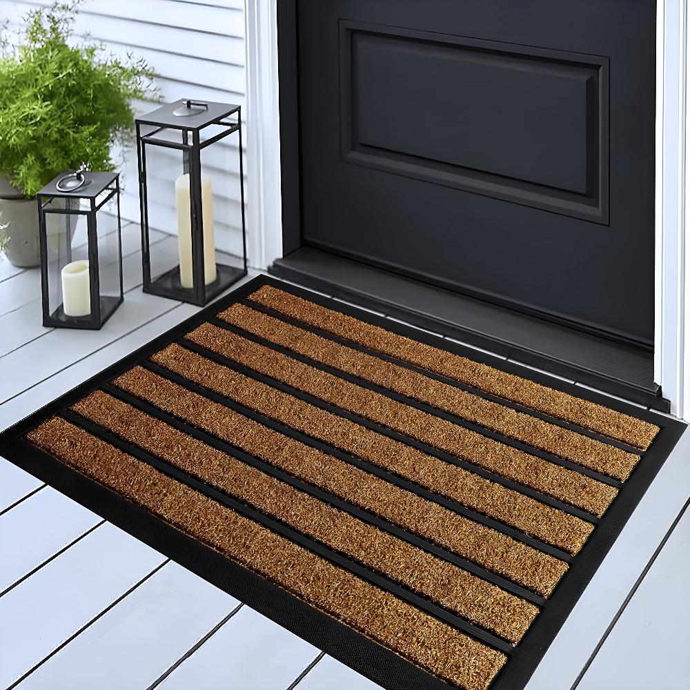 Heavy-Duty Stripe Door Mat with Non-Slip Backing