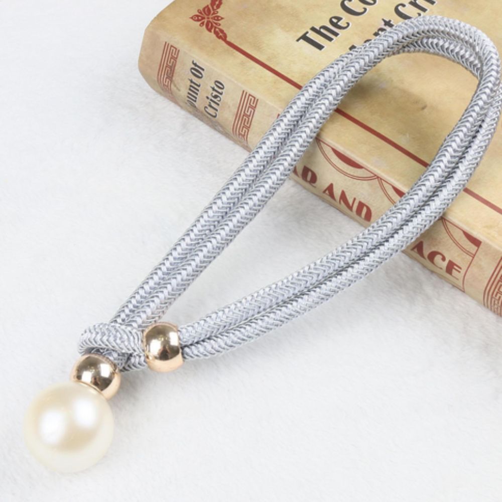 Adjustable Faux Pearl Curtain Tie Backs - 2 Piece Set