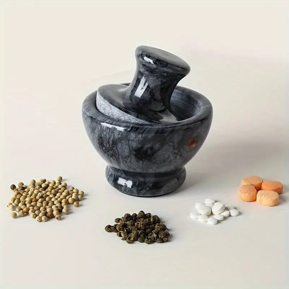 Marble Mortar and Pestle Set for Spices and Herbs