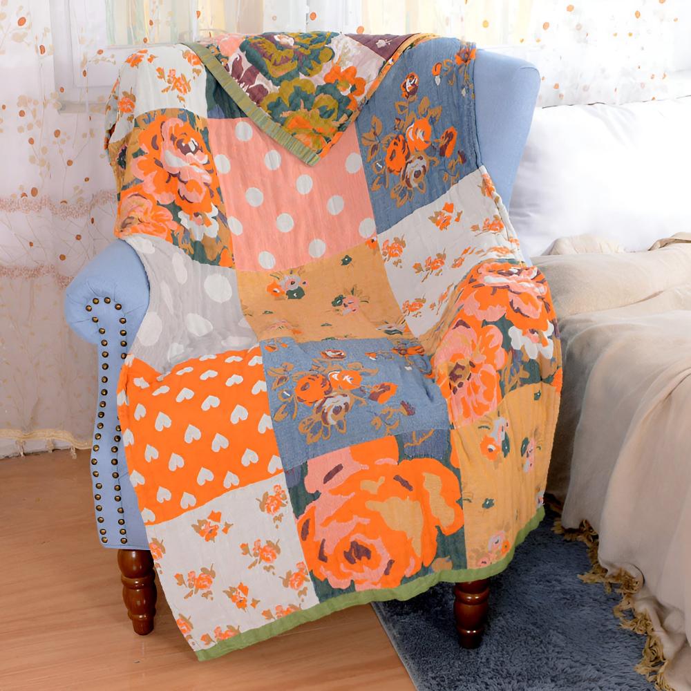 Rose Print Lightweight Cotton Bath Towel