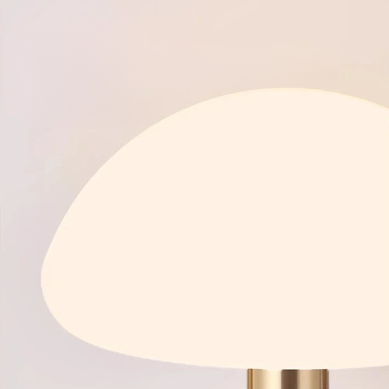 Cream Ceramic Mushroom Table Lamp with Warm LED Glow