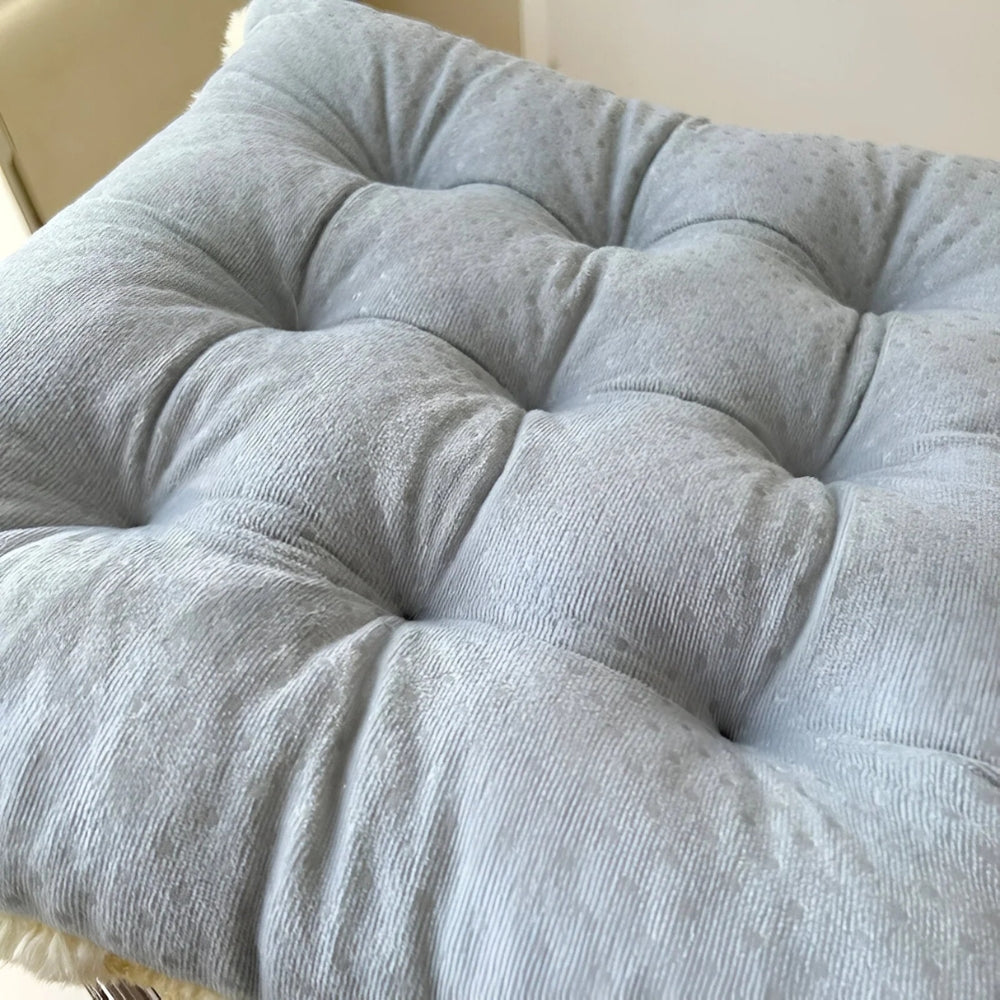 Fuzzy Checkered Fur Padded Seat Cushion