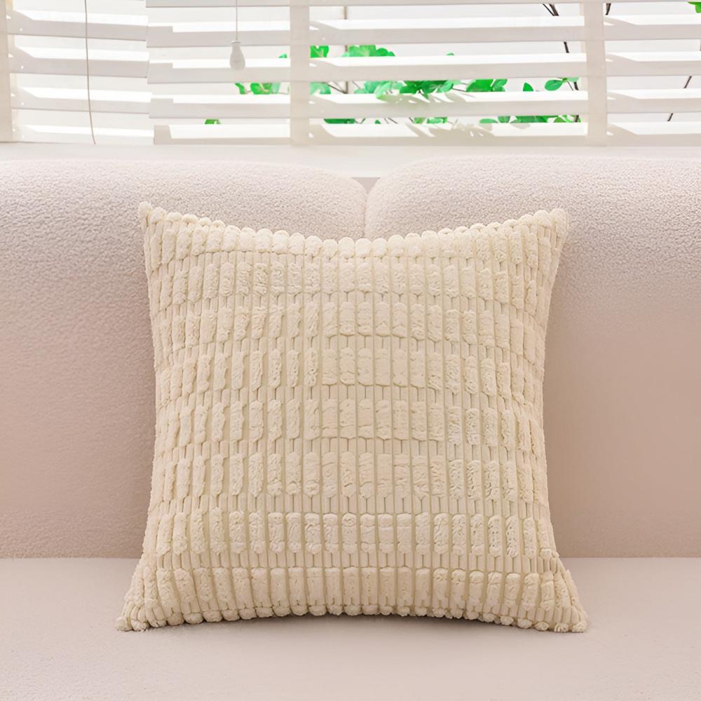 Plush Ridged Polyester Cushion Covers