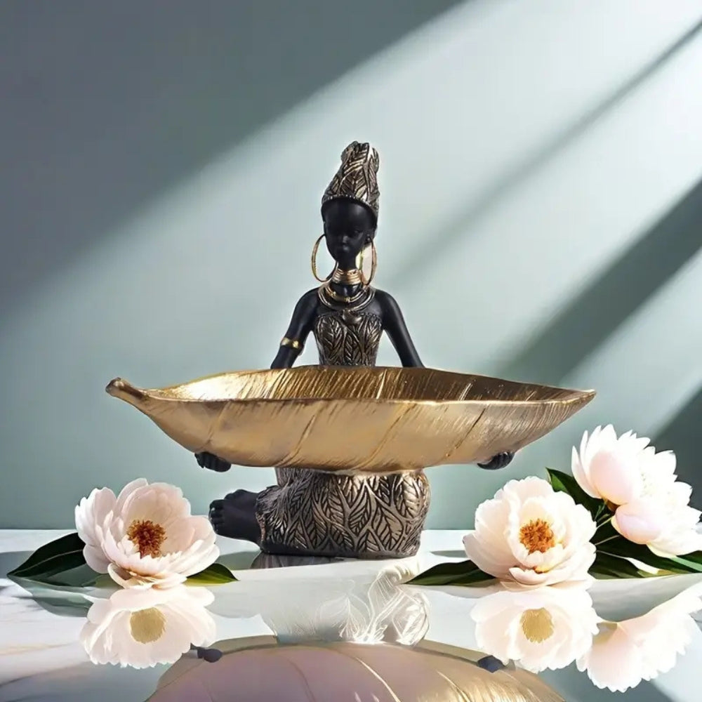 Elegant Black Female Figure Jewelry Holder