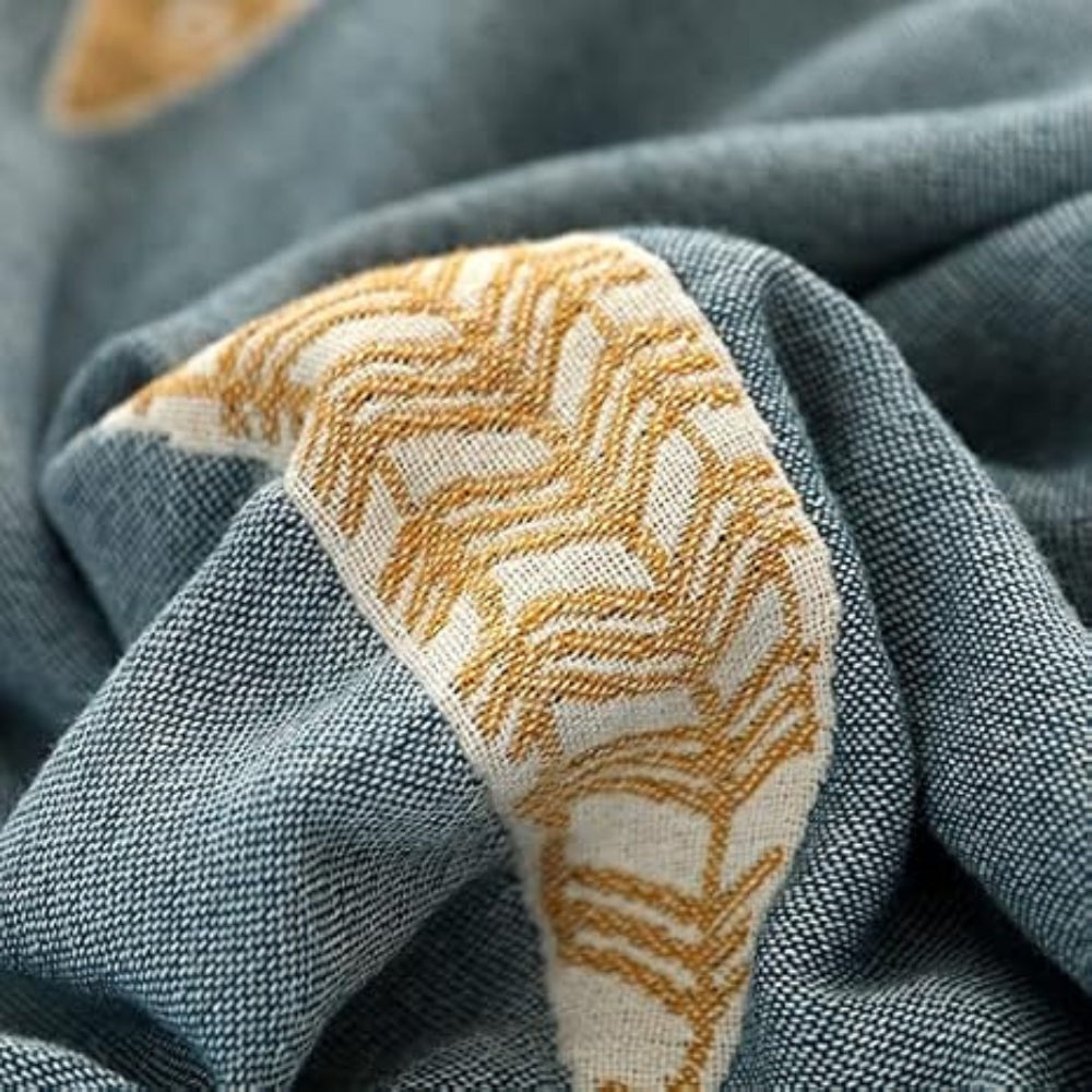 Reversible Golden Fish Cotton Gauze Blanket