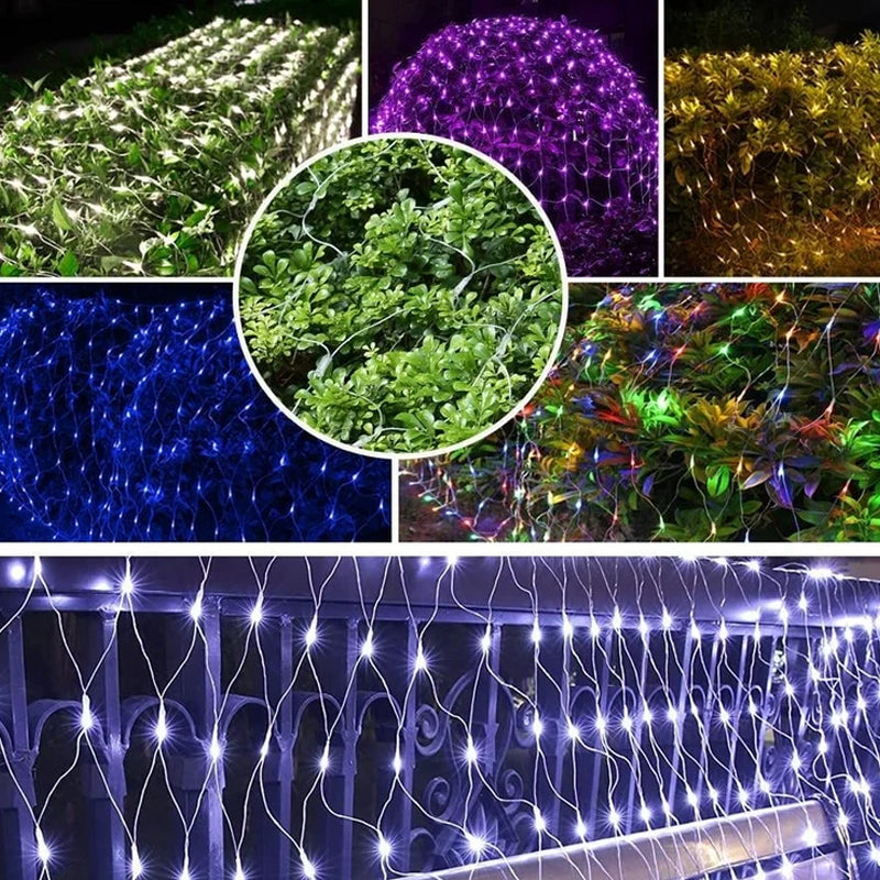 Solar LED Net Light with 8 Modes for Outdoor Decor