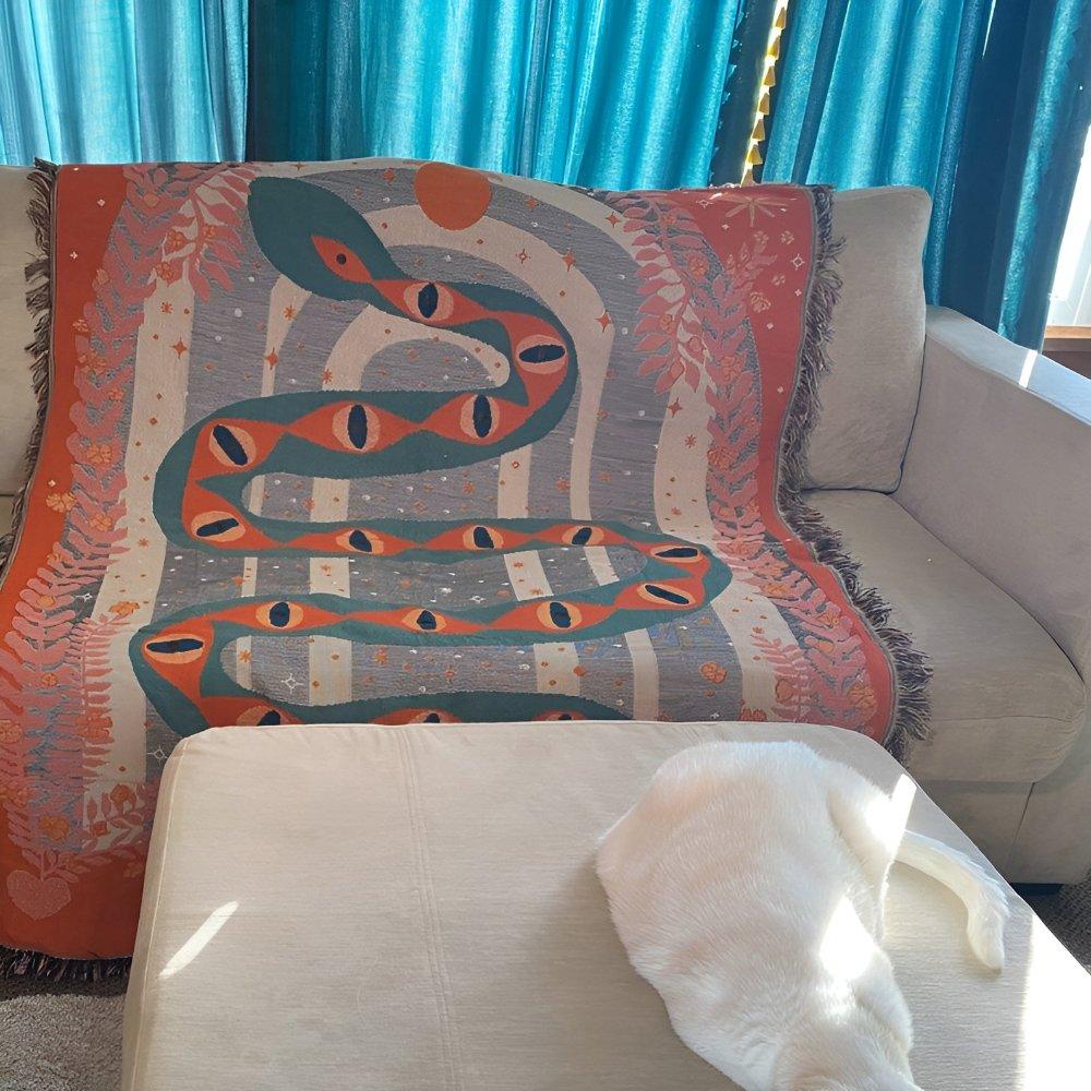 Serpent's Embrace Microfiber Blanket with Jacquard Weave