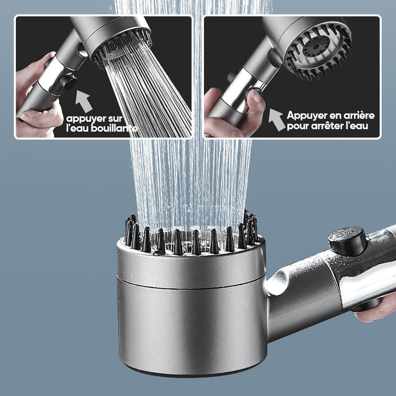 High-Pressure Multifunction Shower Head with Ionic Filter and Adjustable Holder