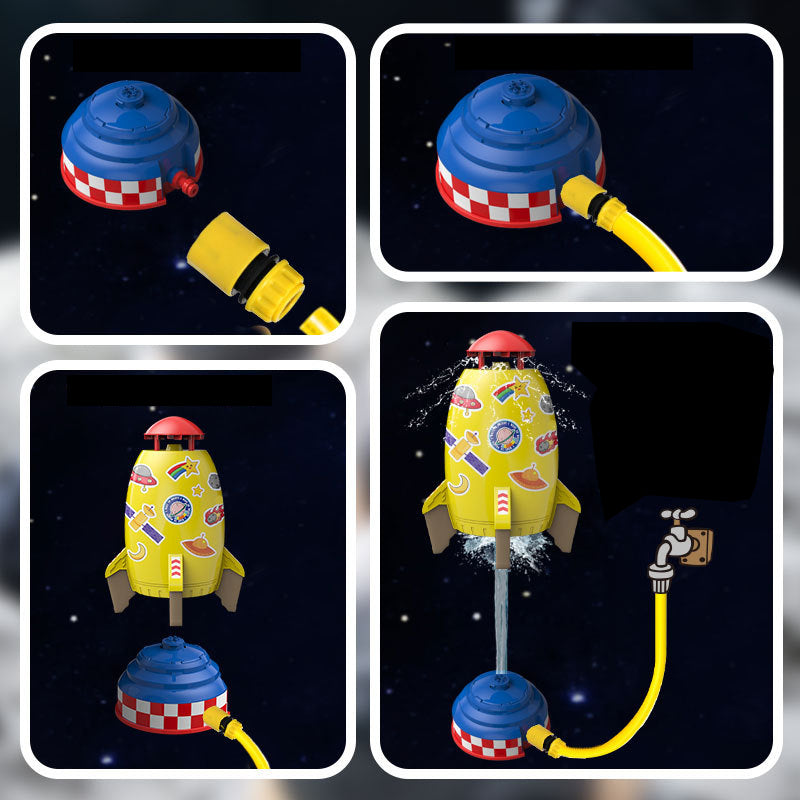 Outdoor Water Rocket Sprinkler Toy for Kids - Colorful Summer Fun