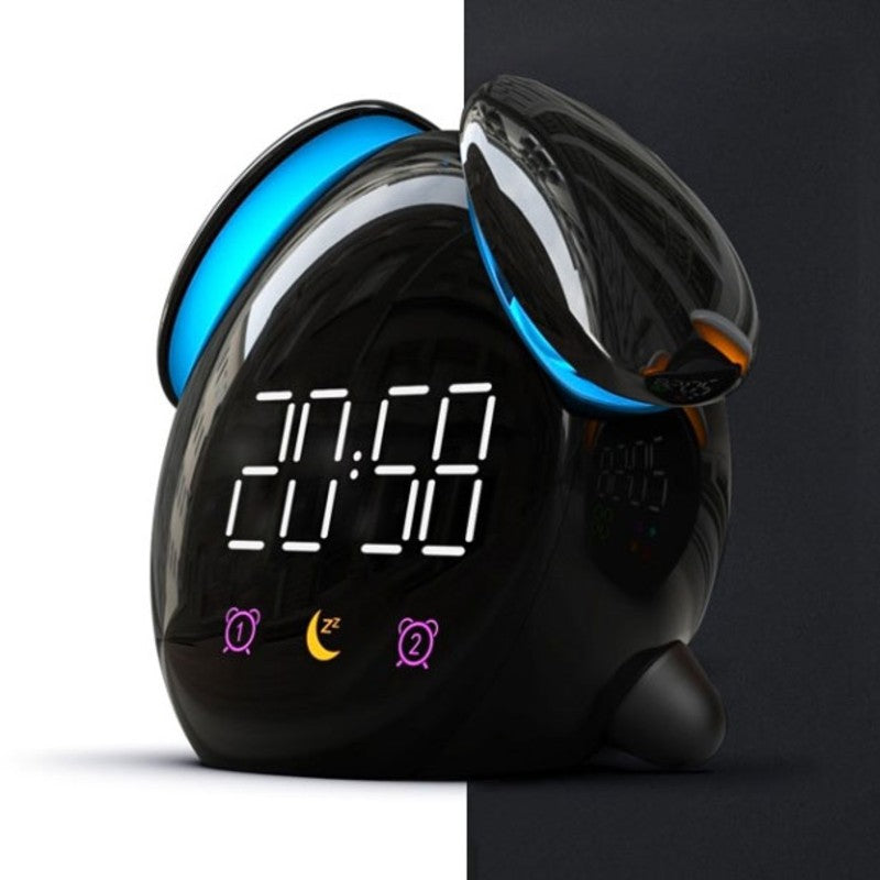Digital Rechargeable Alarm Clock with Colorful Night Light and Multiple Ringtones