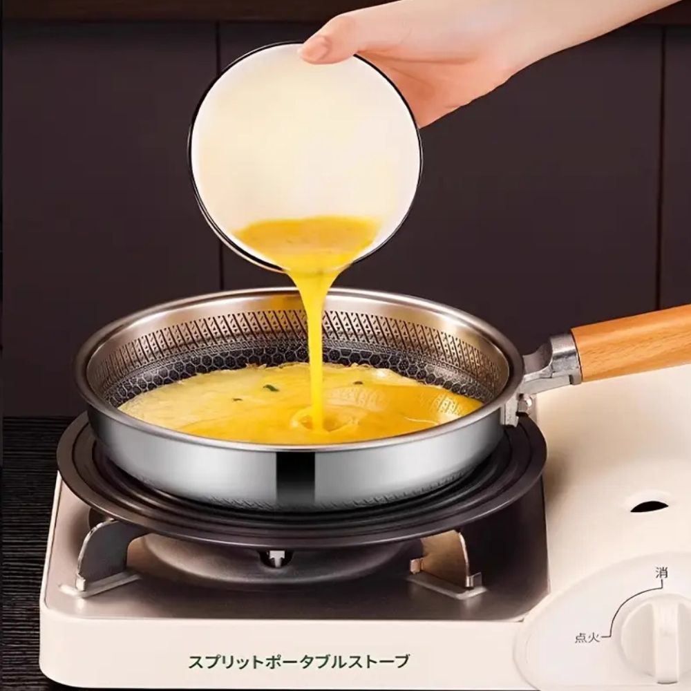 Stainless Steel Non-Stick Frying Pan with Ergonomic Handle