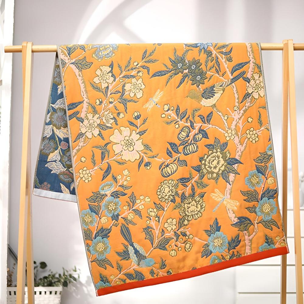 Reversible Hibiscus Cotton Bath Towel