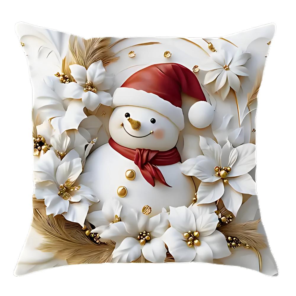 Christmas Velvet Cushion Covers Set of 4 with Holiday Designs