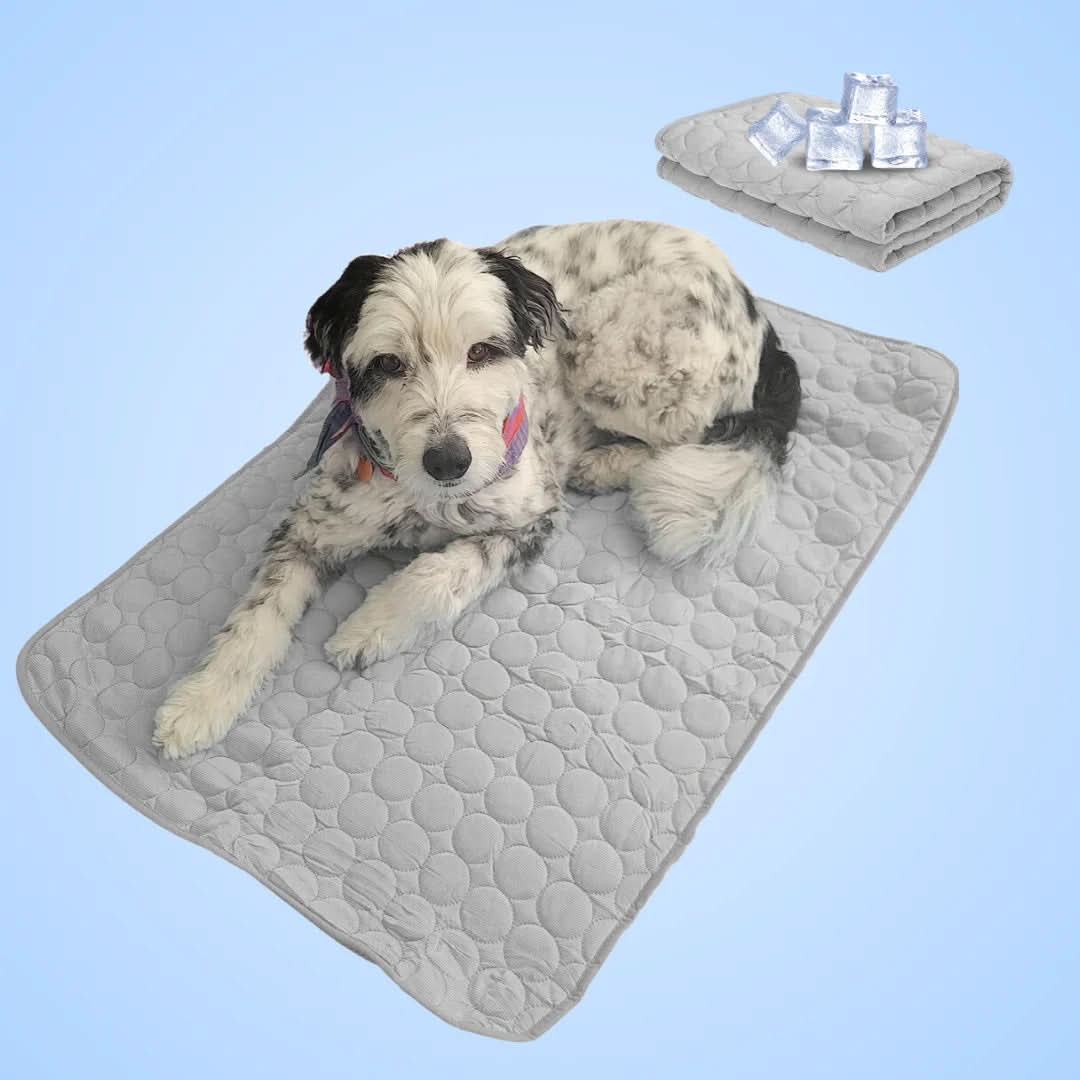 Premium Portable Dog Cooling Mat - Ice Silk Fabric, Machine Washable